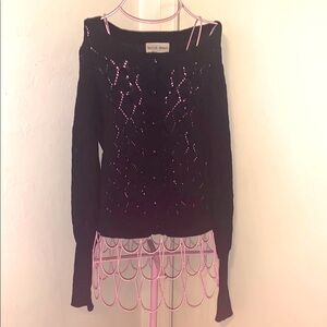 Effie's Heart Women's Cardigan open weave cotton knit Sweater Medium (8-10)